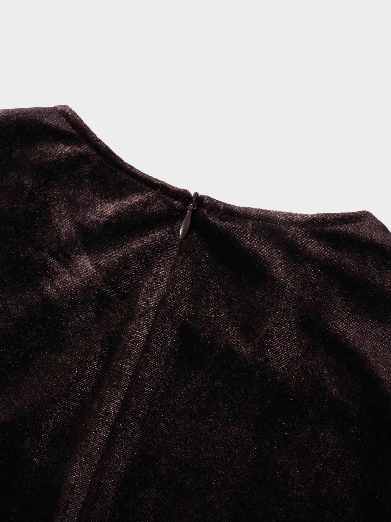 Velour Empire Waist Maxi Dress-Brown