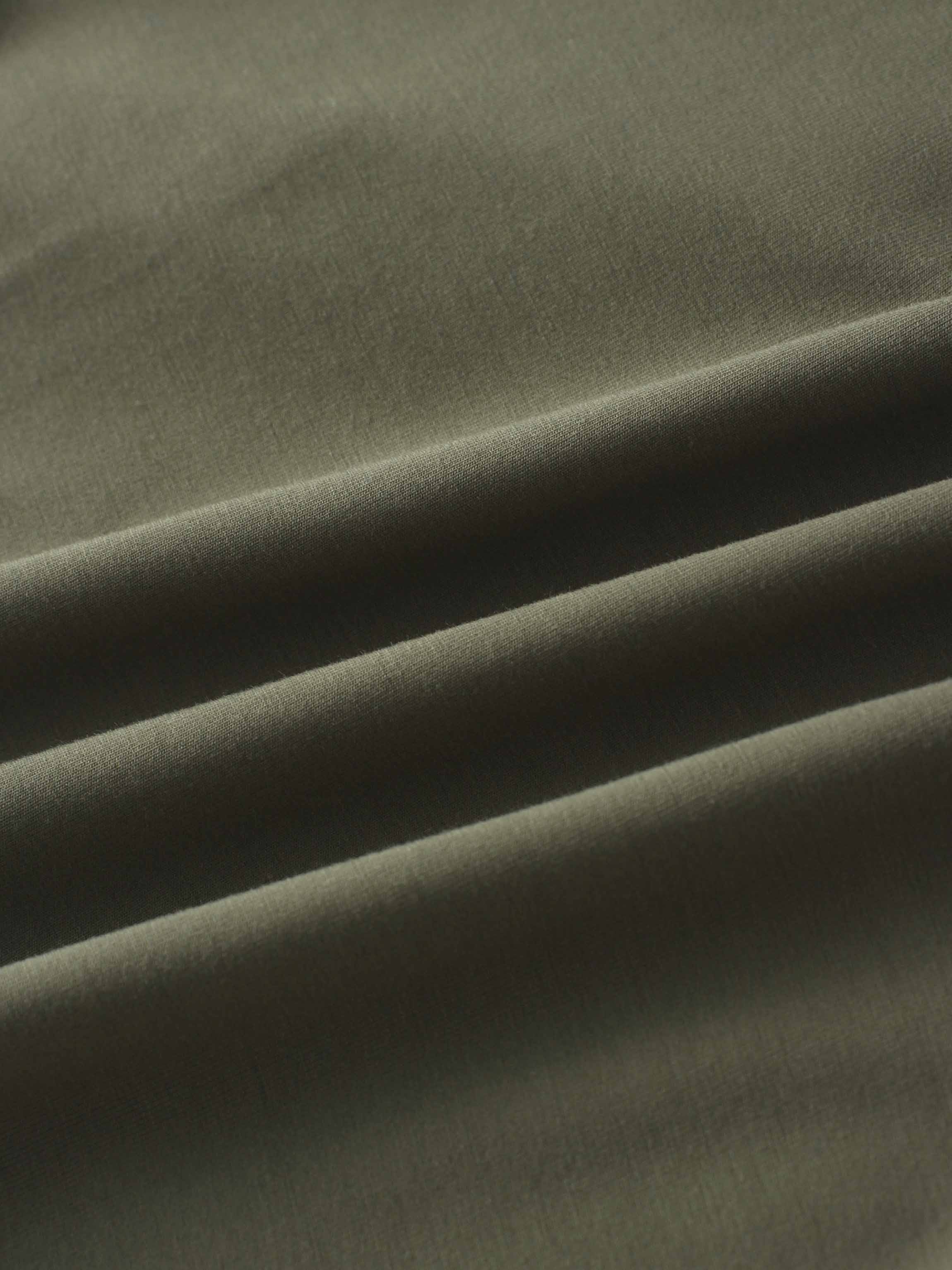 Curved Gathered Detailed T-Shirt-Olive