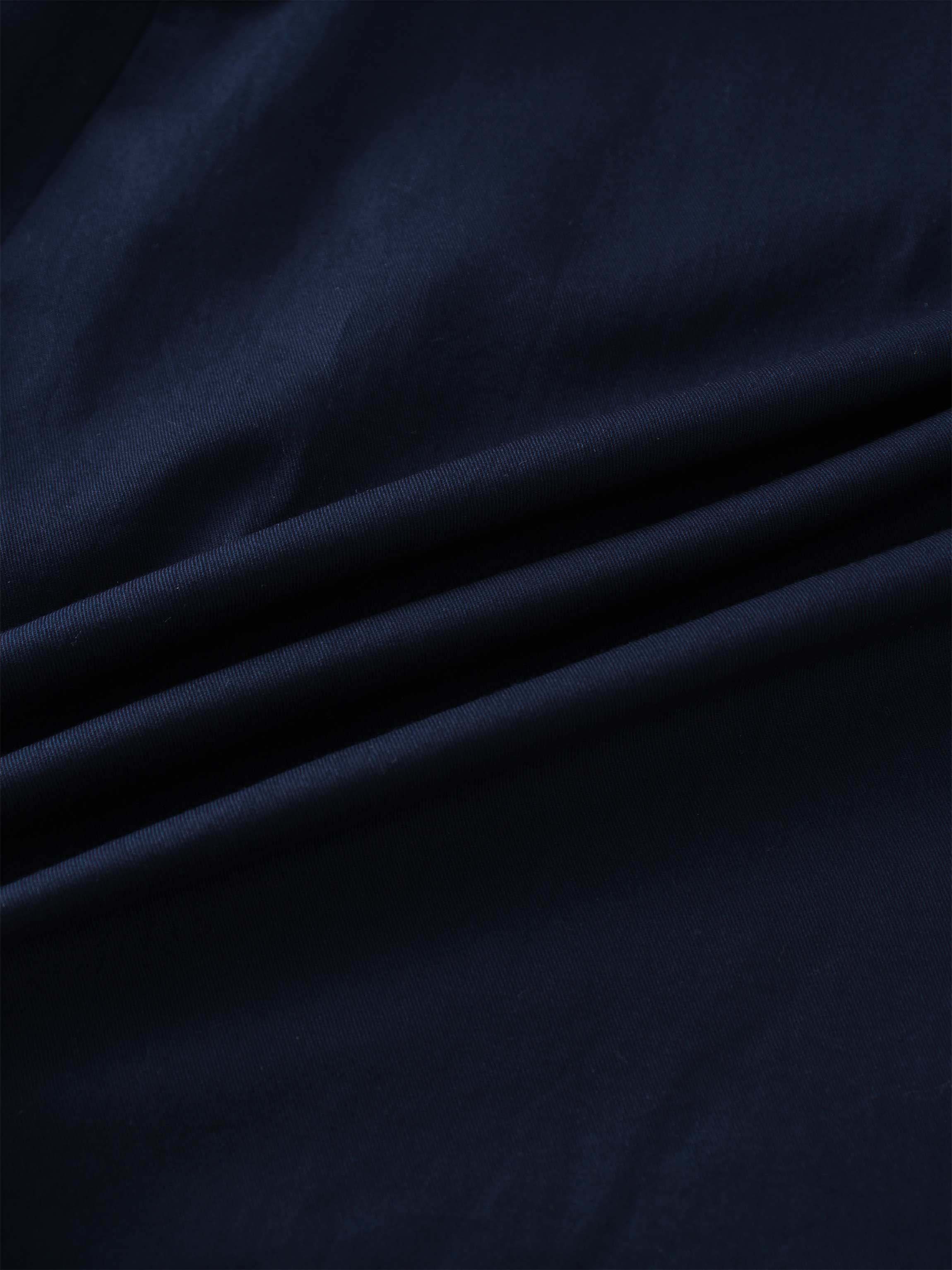 Stitch Down Cotton Pleated Skirt-Navy