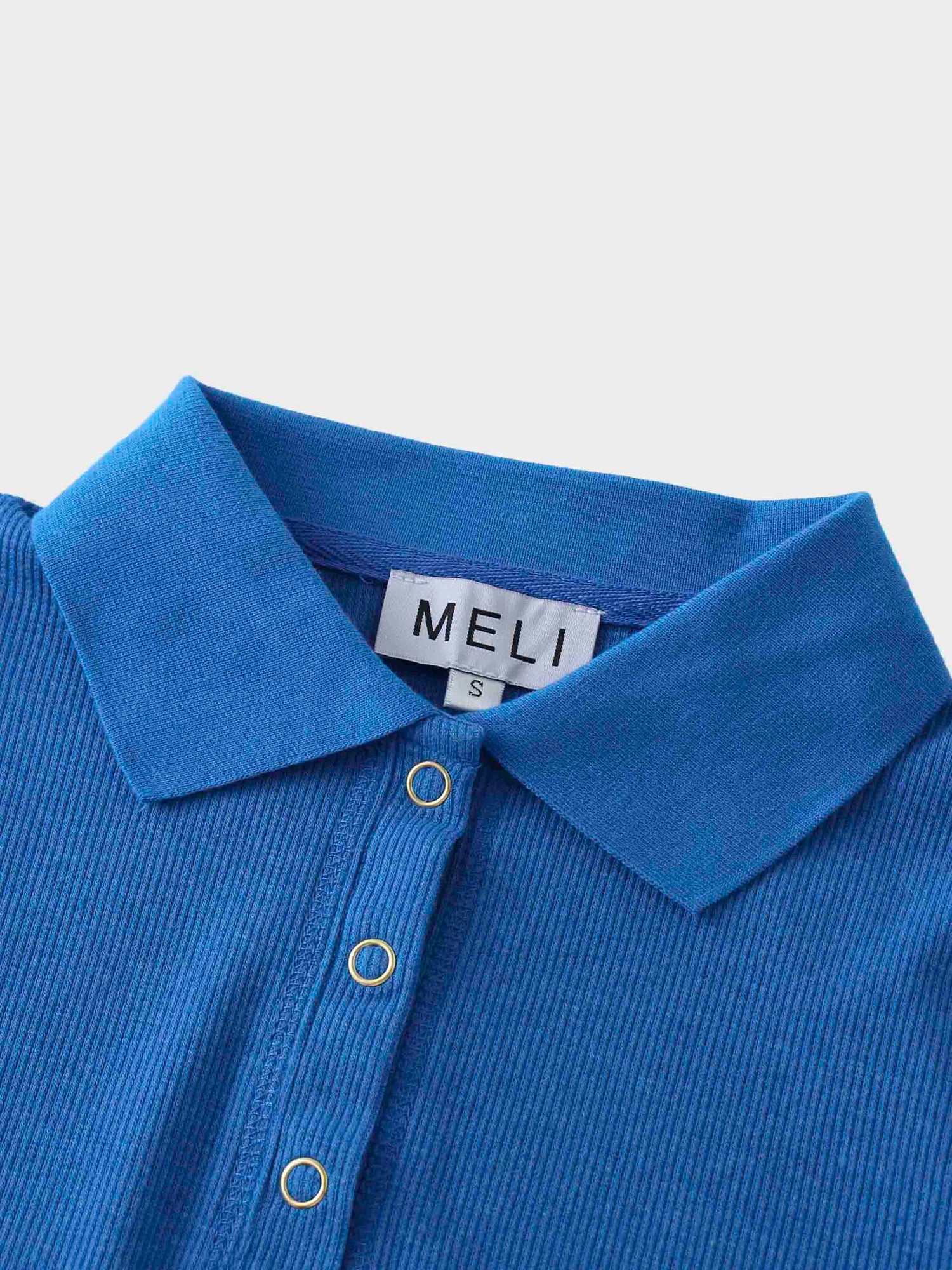 Ribbed Collar T-Shirt-Cobalt Blue