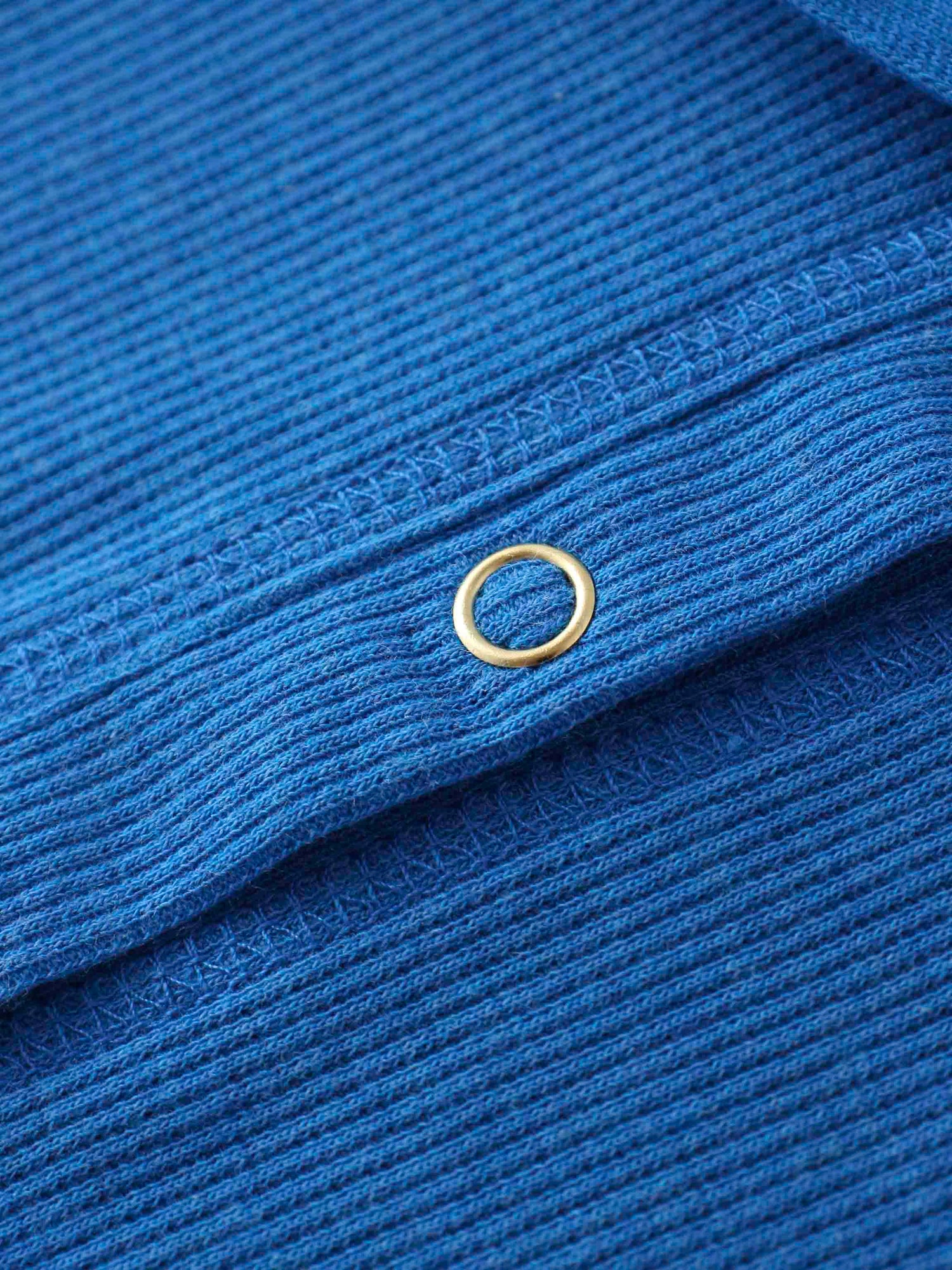 Ribbed Collar T-Shirt-Cobalt Blue