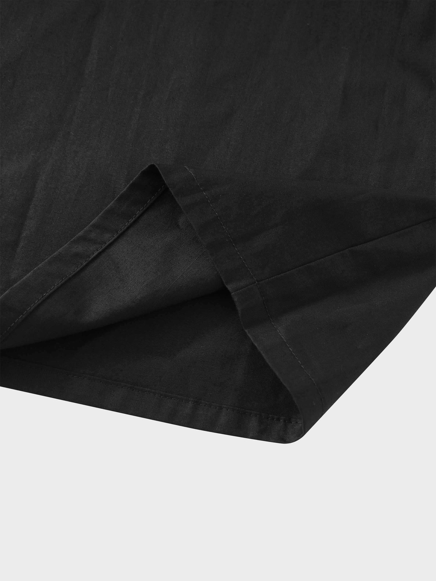 Stitch Down Cotton Pleated Skirt-Black