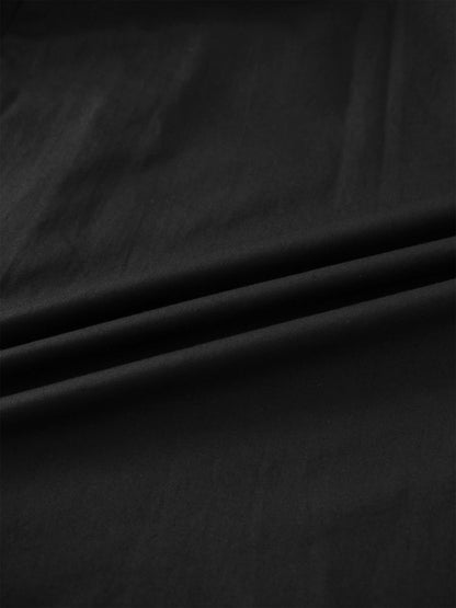Stitch Down Cotton Pleated Skirt-Black