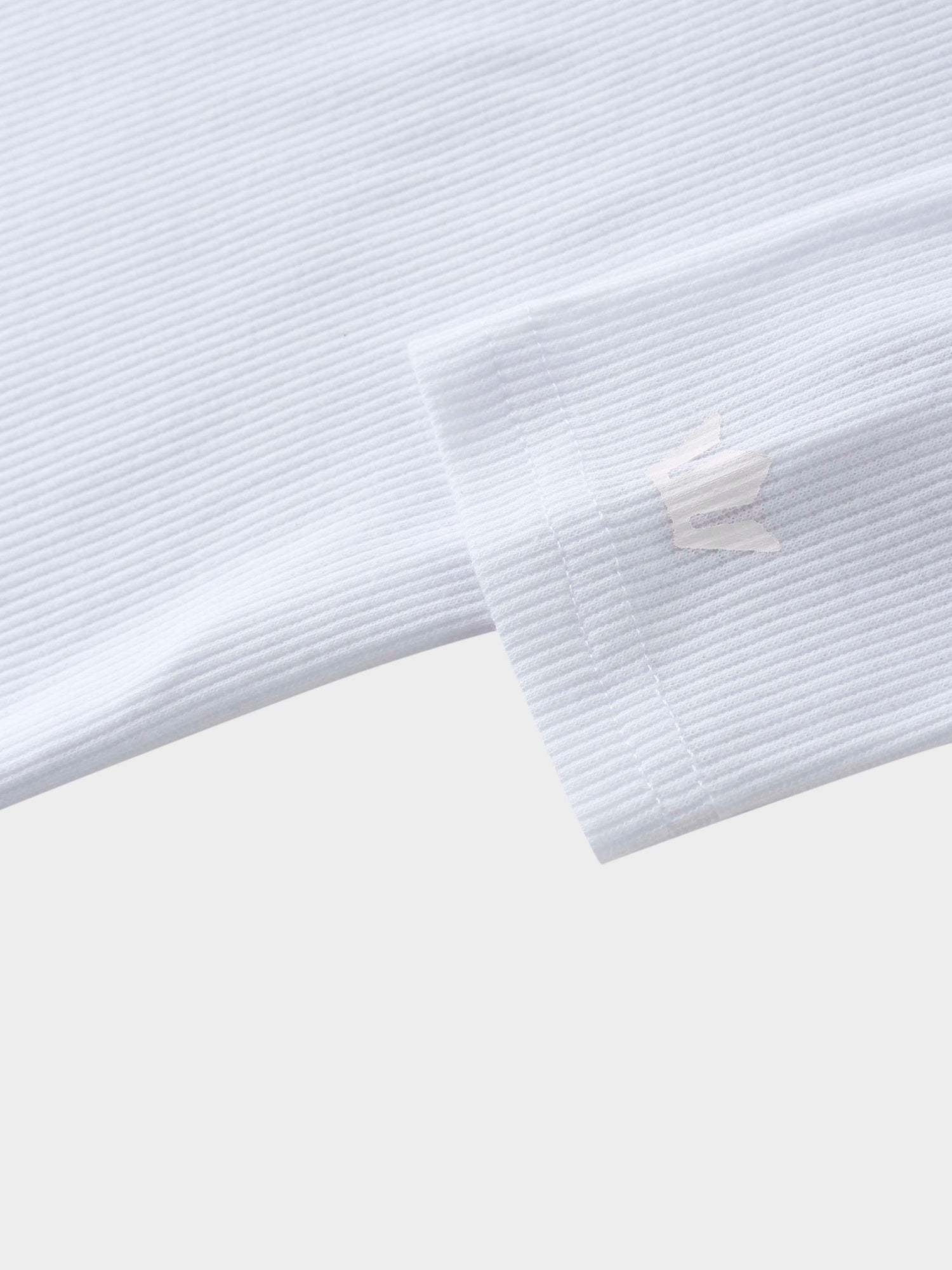 Ribbed Collar T-Shirt-White
