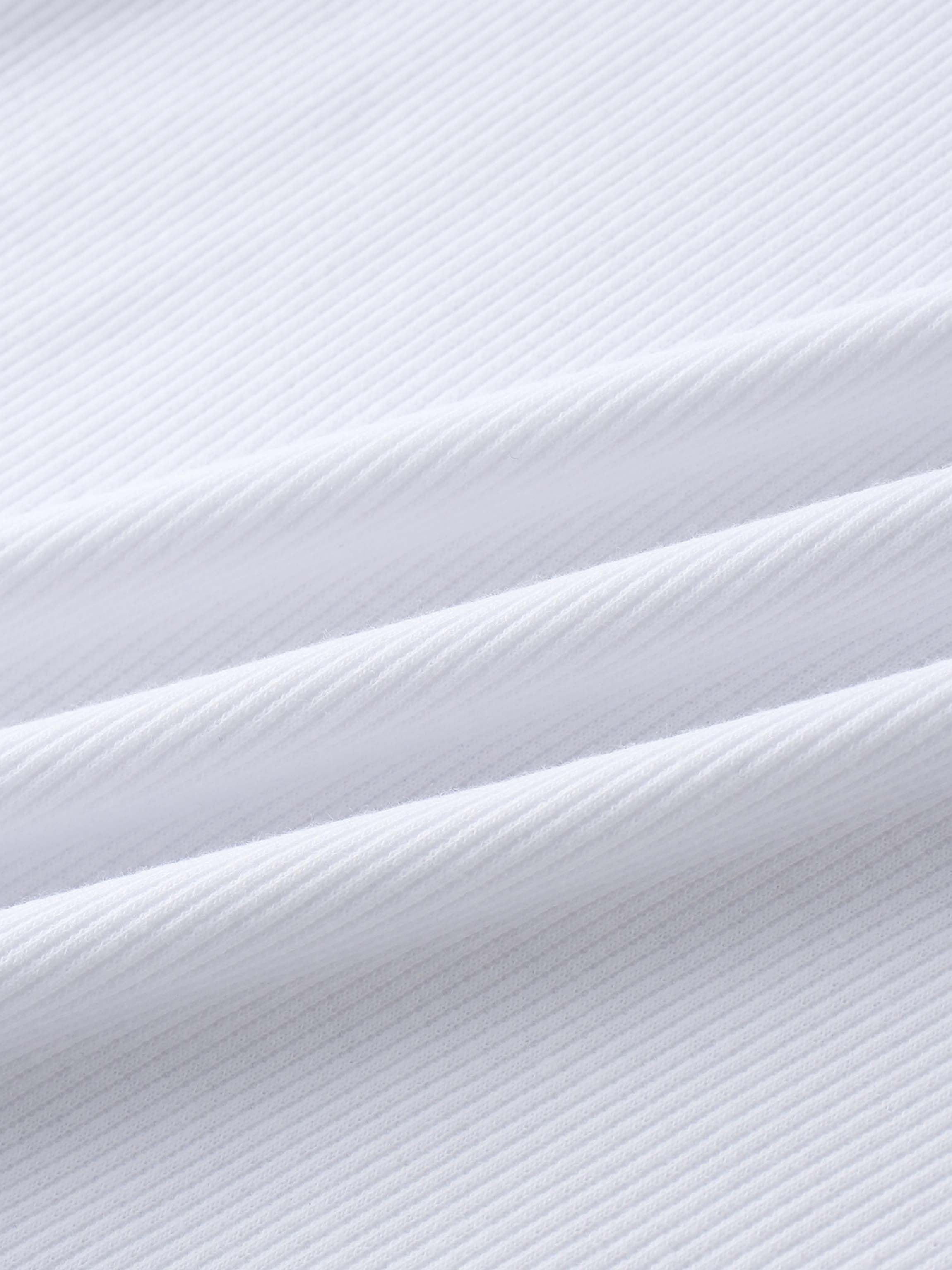 Ribbed Collar T-Shirt-White