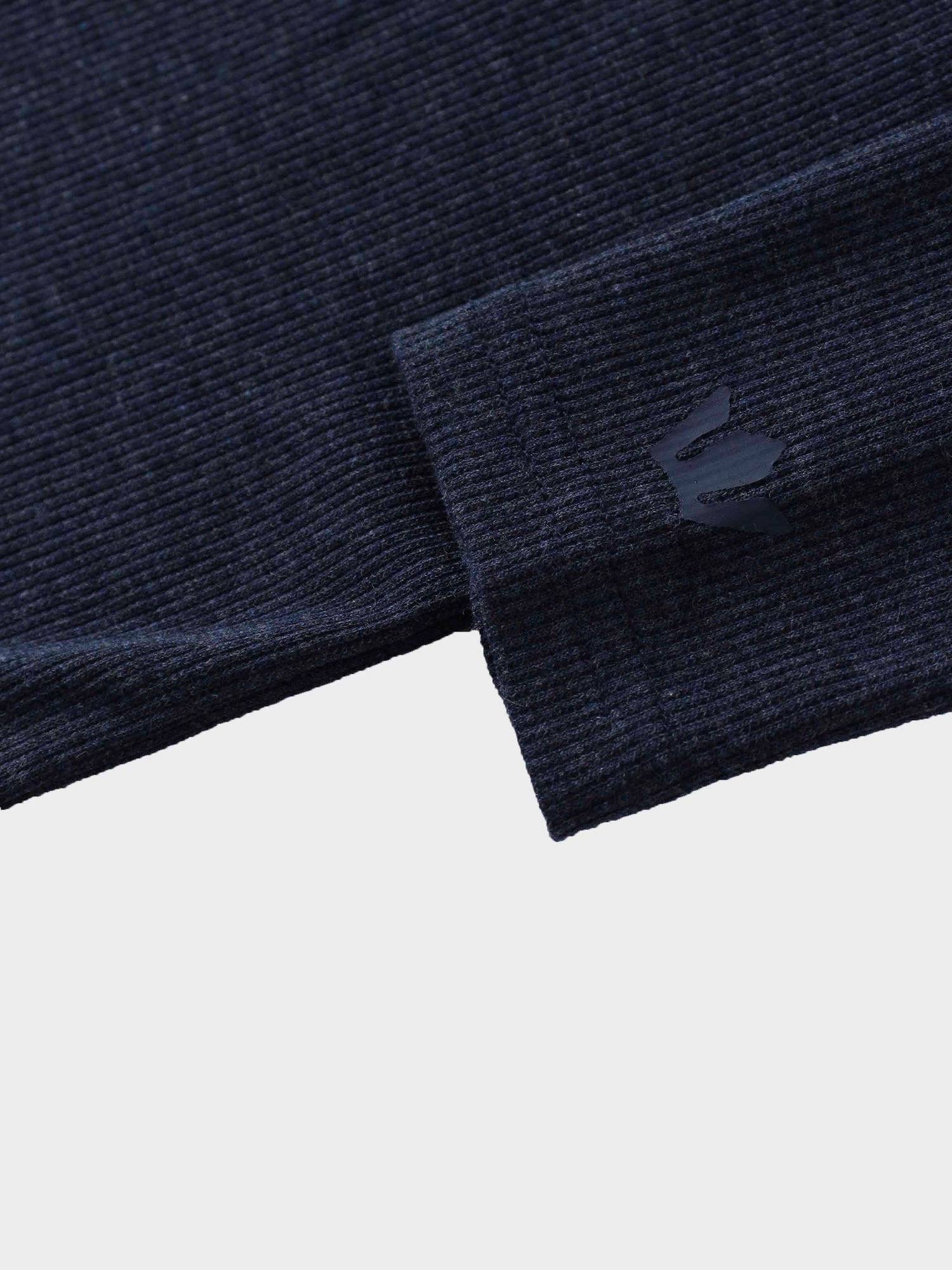 Ribbed Collar T-Shirt-Dark Blue