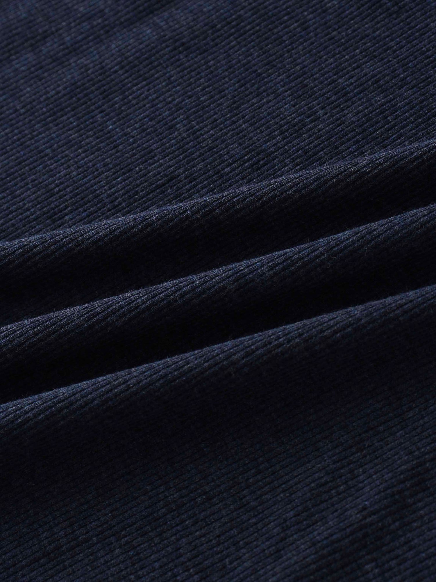 Ribbed Collar T-Shirt-Dark Blue