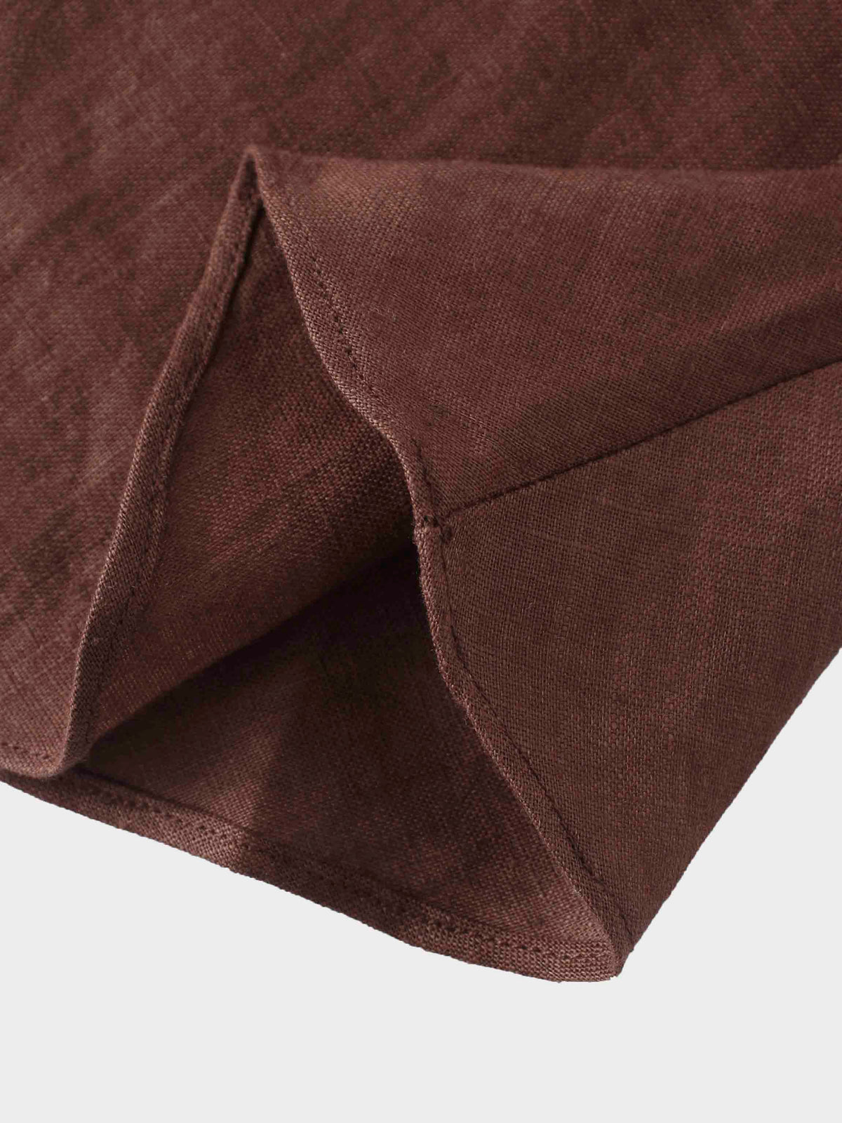 Linen A-Line Slip Dress-Brown