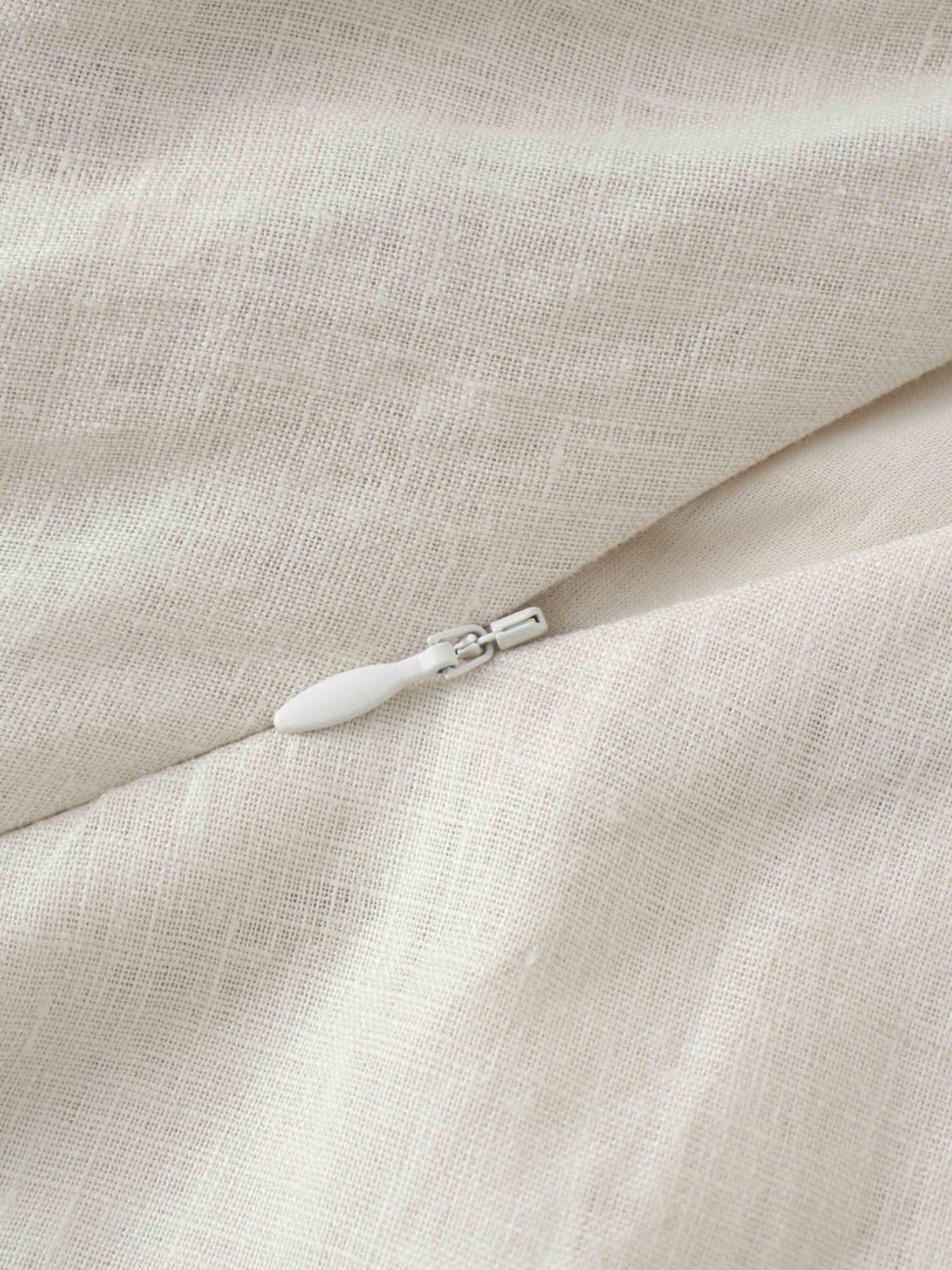 Linen A-Line Slip Dress-Ecru
