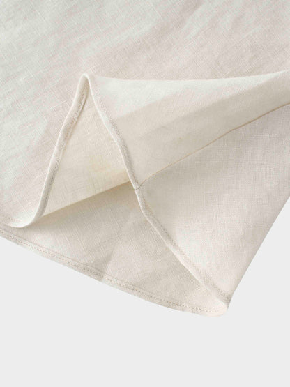 Linen A-Line Slip Dress-Ecru