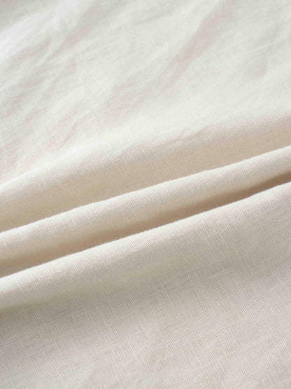 Linen A-Line Slip Dress-Ecru