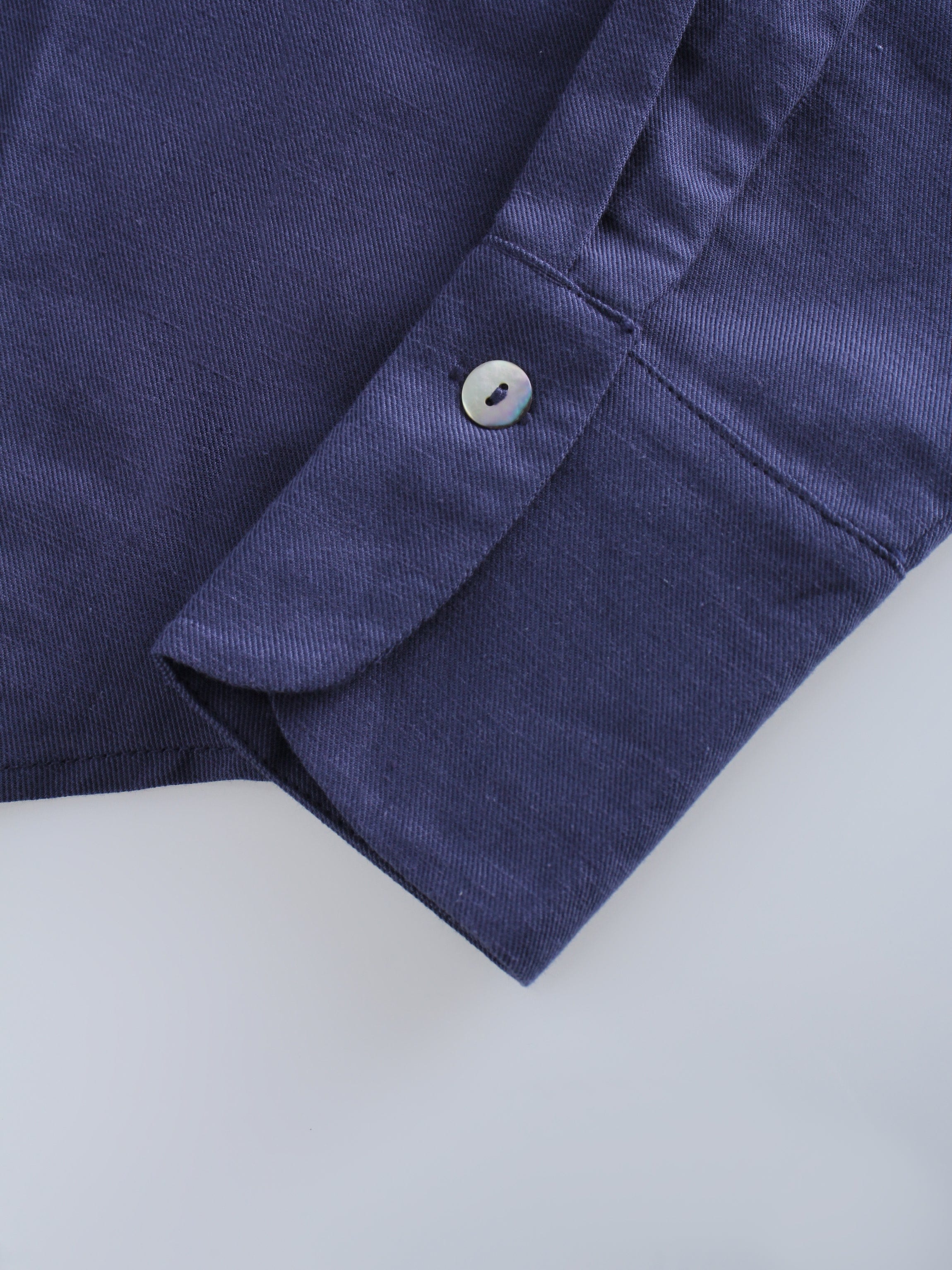 Linen Blouse-Navy