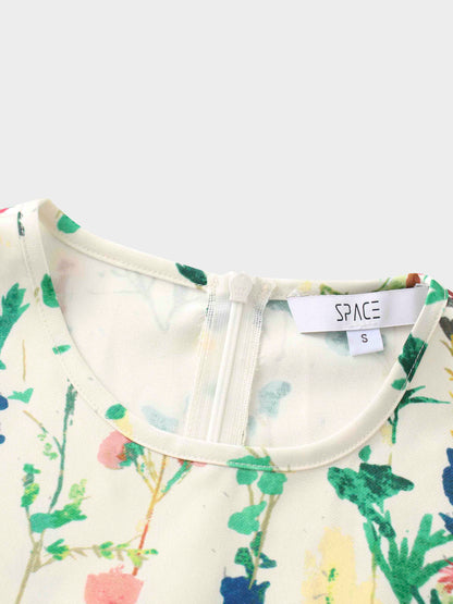 Pleated Bottom Slip Dress-Floral Confetti