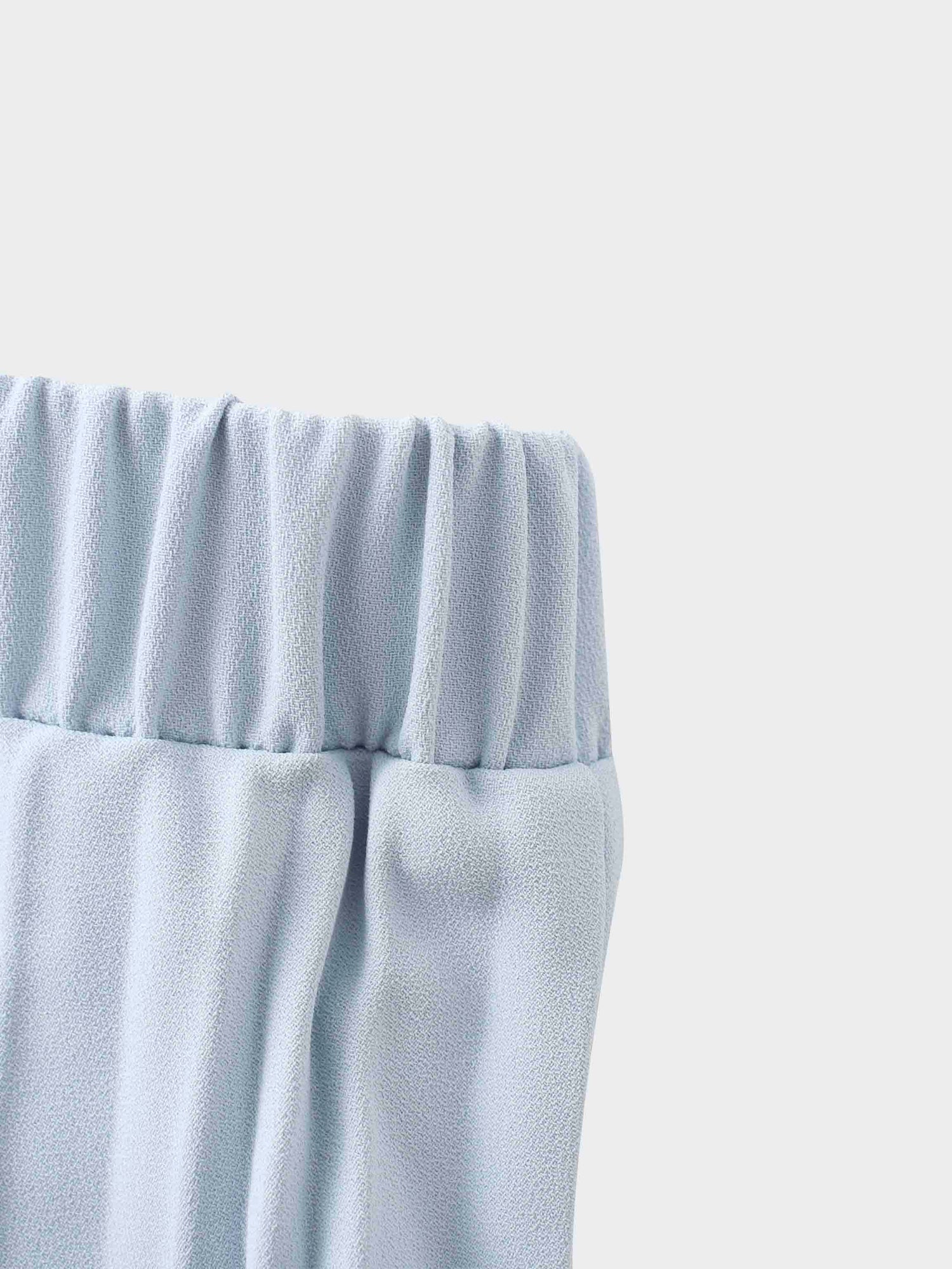Crepe Pleated Maxi Skirt-Light Blue