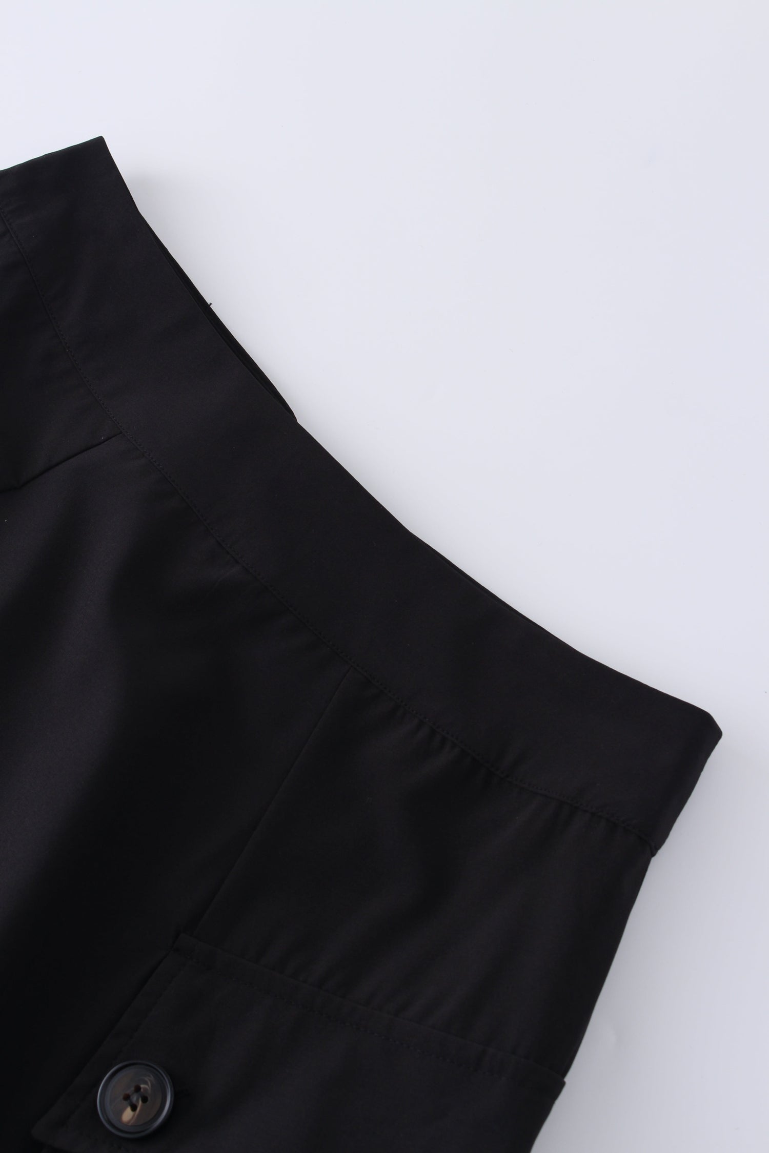 Button Cargo Pocket Skirt-Black