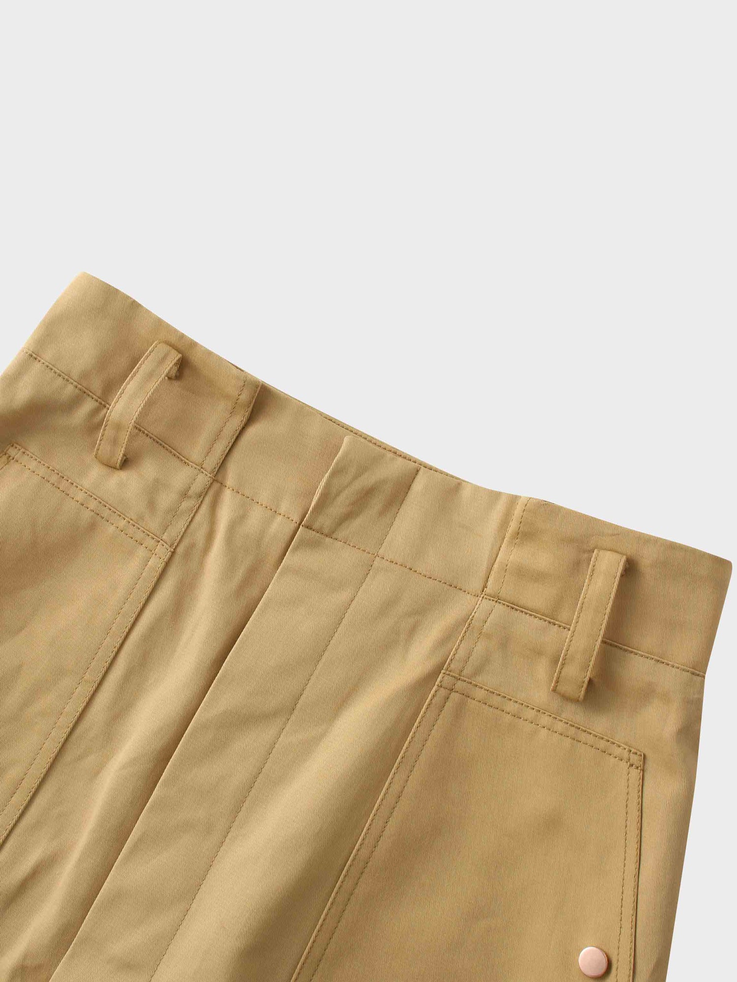 Belted Cotton Cargo Skirt-Desert Sand