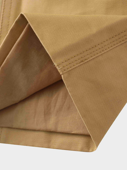 Belted Cotton Cargo Skirt-Desert Sand