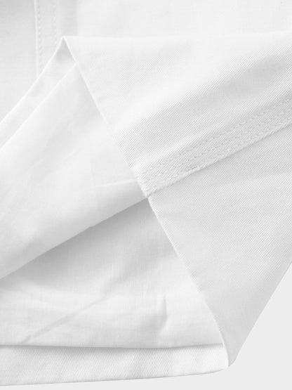 Belted Cotton Cargo Skirt-White