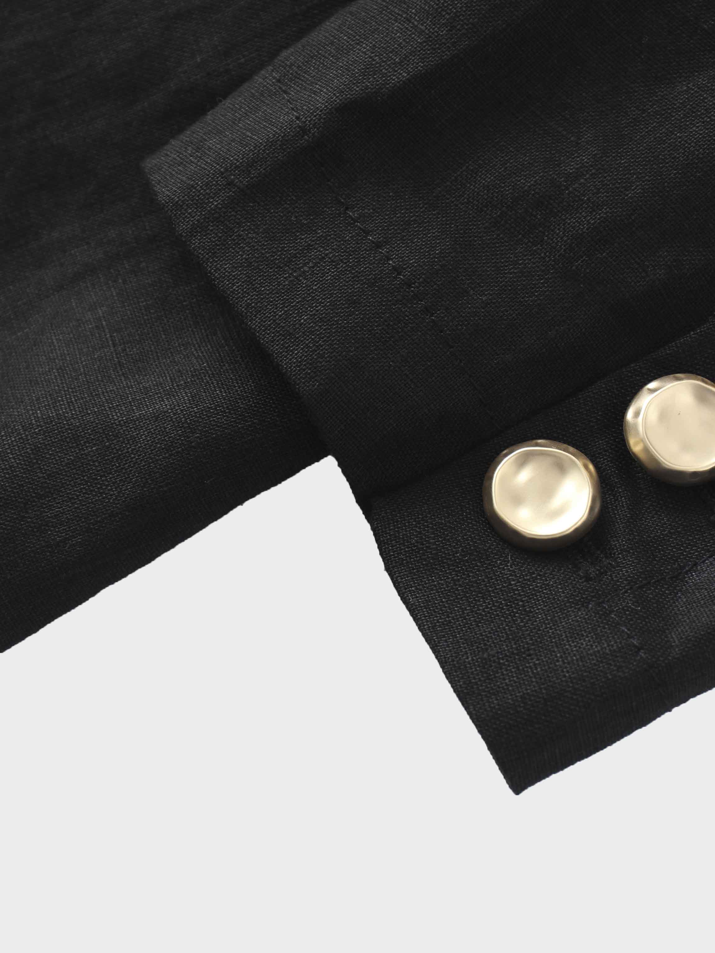 Linen Blazer-Black