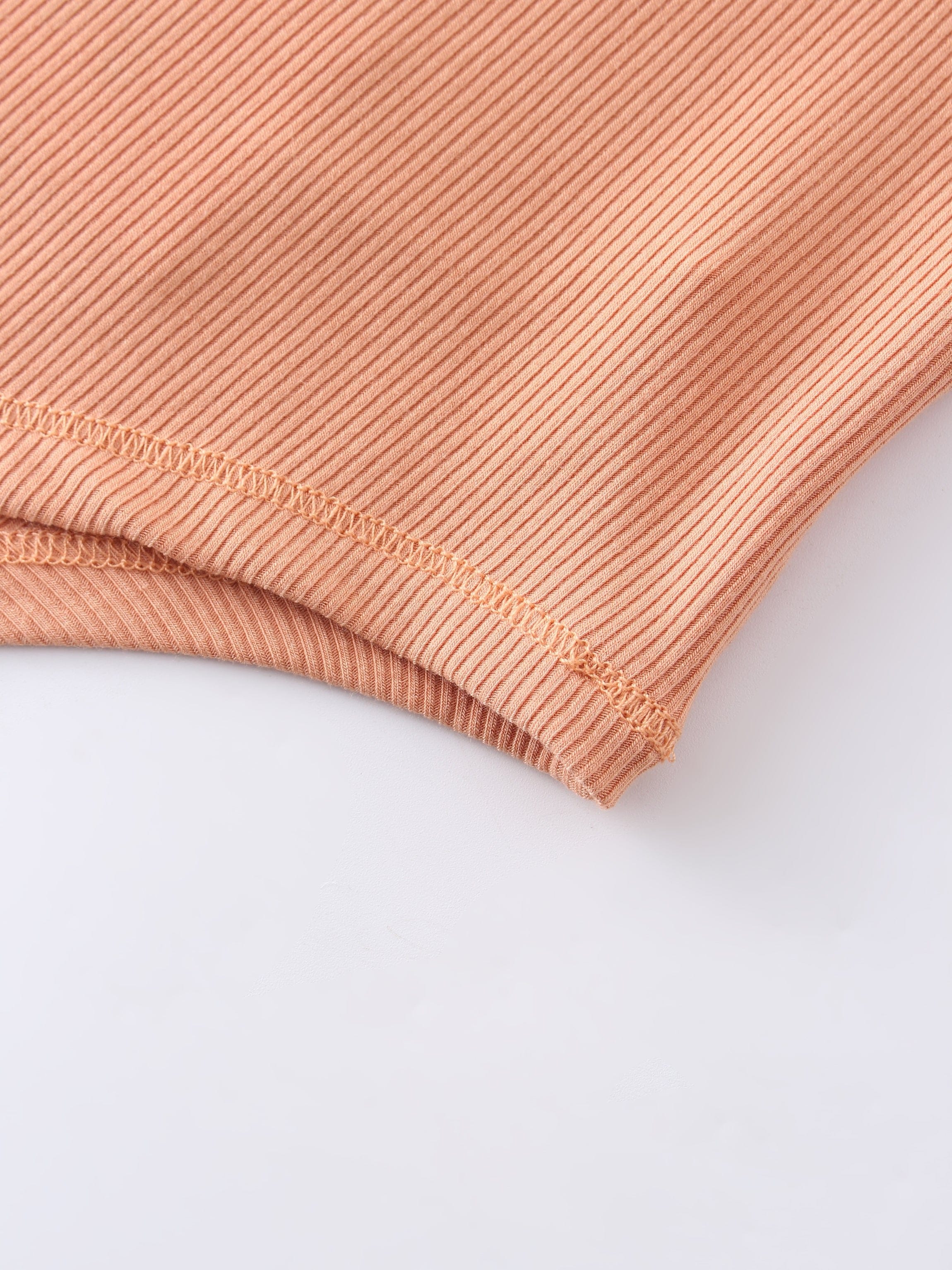 Ribbed Swing Tee-Peach