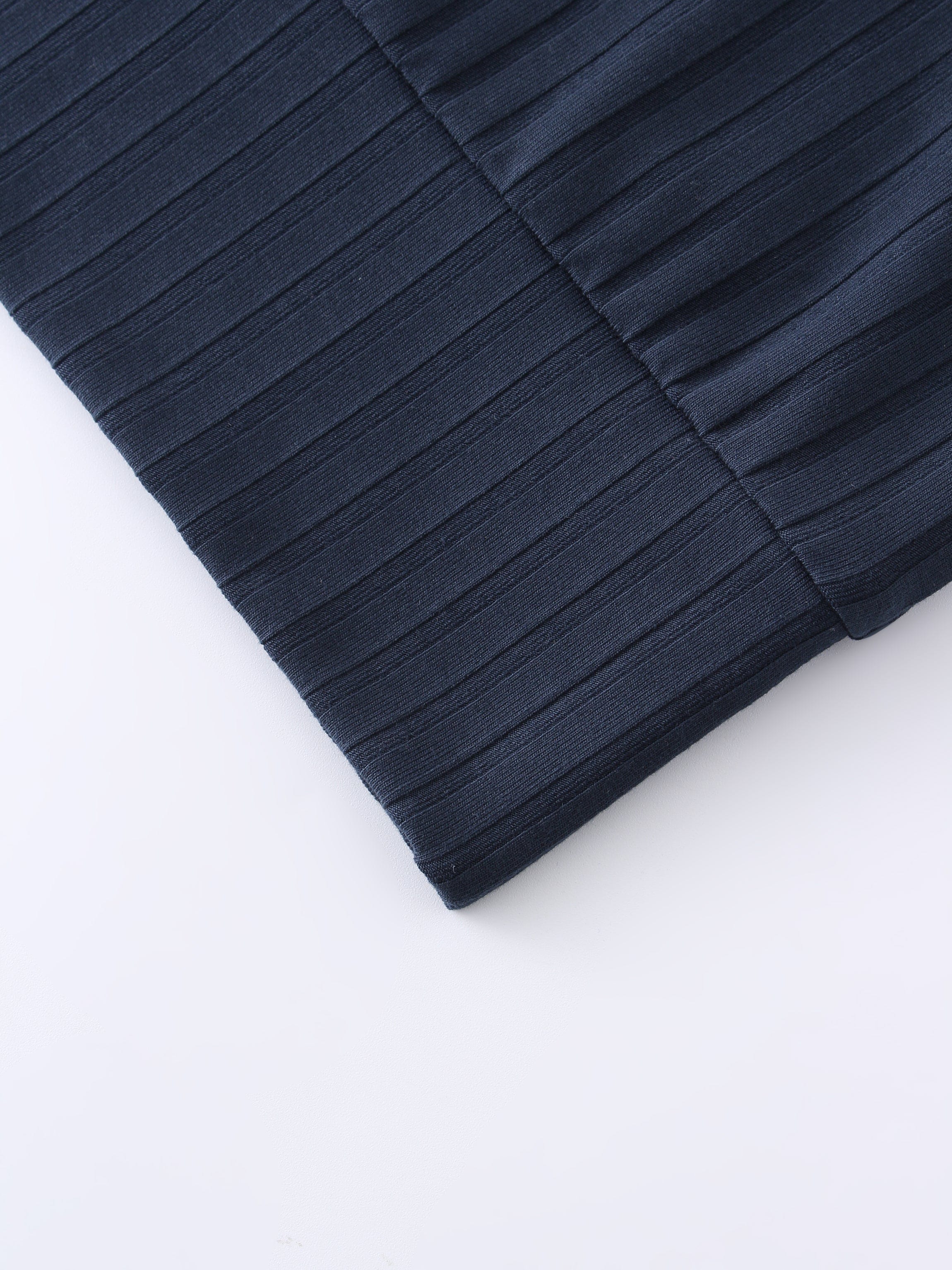 Ribbed High V Bomber-Navy