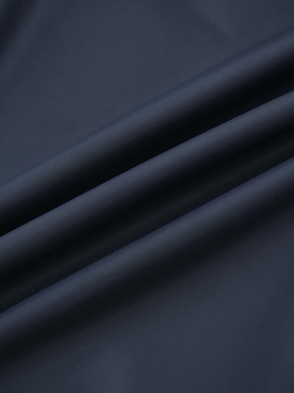 Drop Waist Leather Skirt-Navy