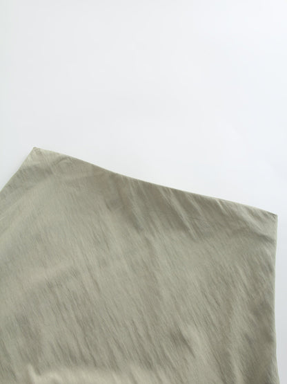 Crinkle Cotton Skirt 38"-Olive