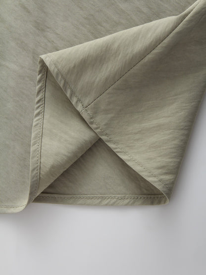 Crinkle Cotton Skirt 38"-Olive