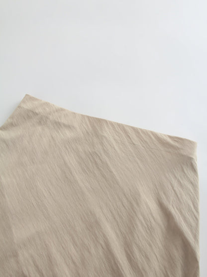 Crinkle Cotton Skirt 38"-Tan