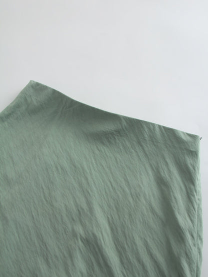Crinkle Cotton Skirt 38"-Sage