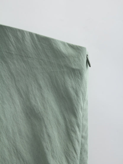 Crinkle Cotton Skirt 38"-Sage