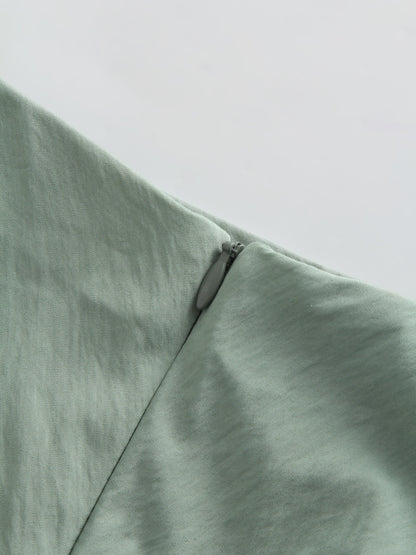 Crinkle Cotton Skirt 38"-Sage