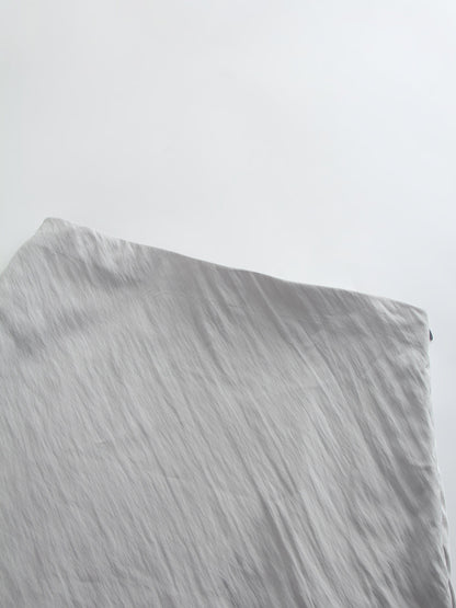 Crinkle Cotton Skirt 38"-Grey
