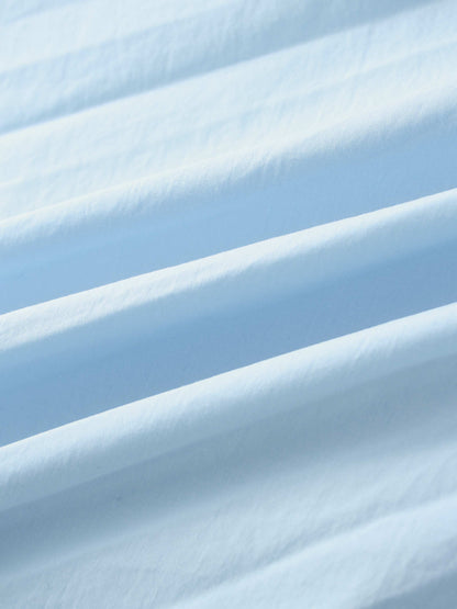 Micro Pleat Elastic Waist Skirt-Light Blue