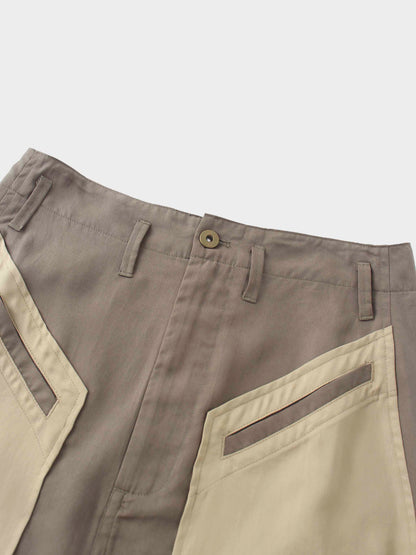 Contrast Pocket Skirt-Khaki