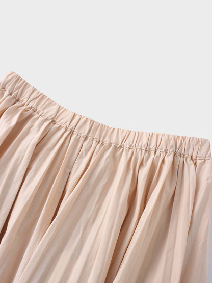 Micro Pleat Elastic Waist Skirt-Rose Pink