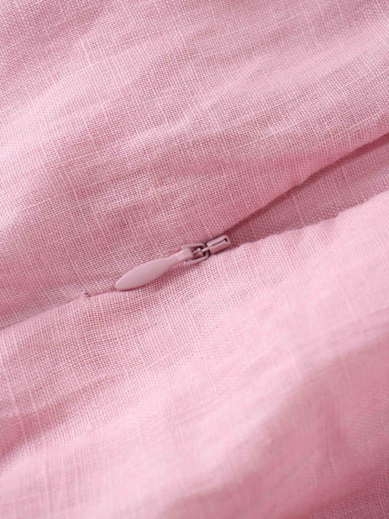 Gathered Waist Linen Skirt-Blush