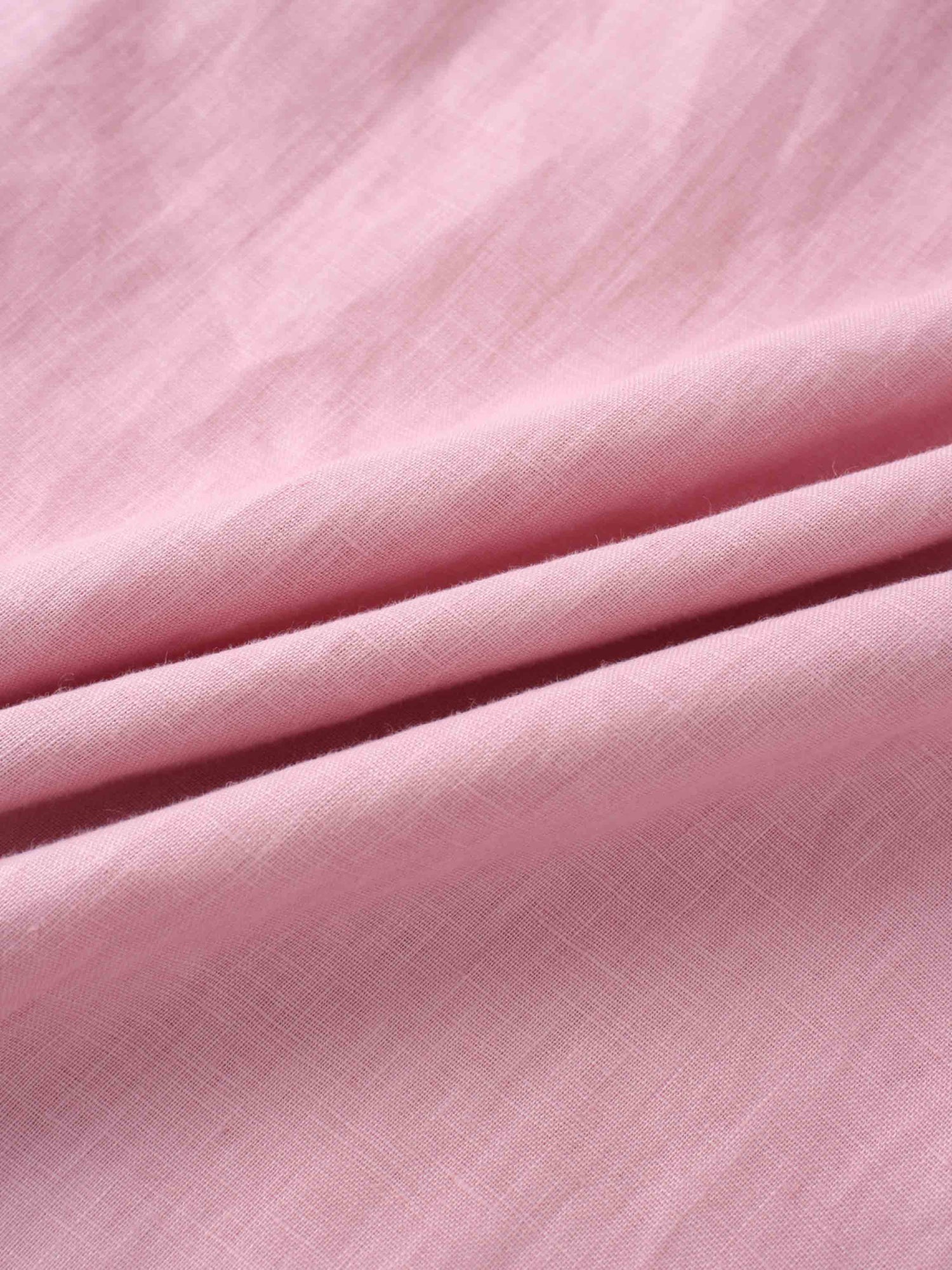 Gathered Waist Linen Skirt-Blush