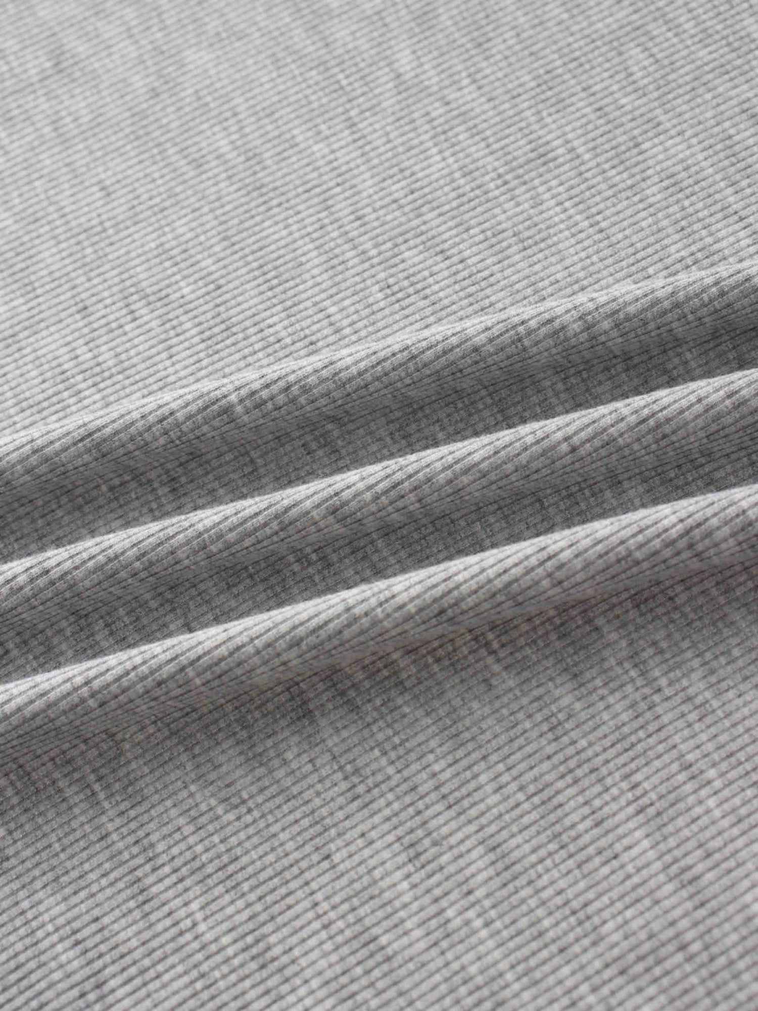 Rounded Hem Ribbed T-Shirt-Heathered Grey