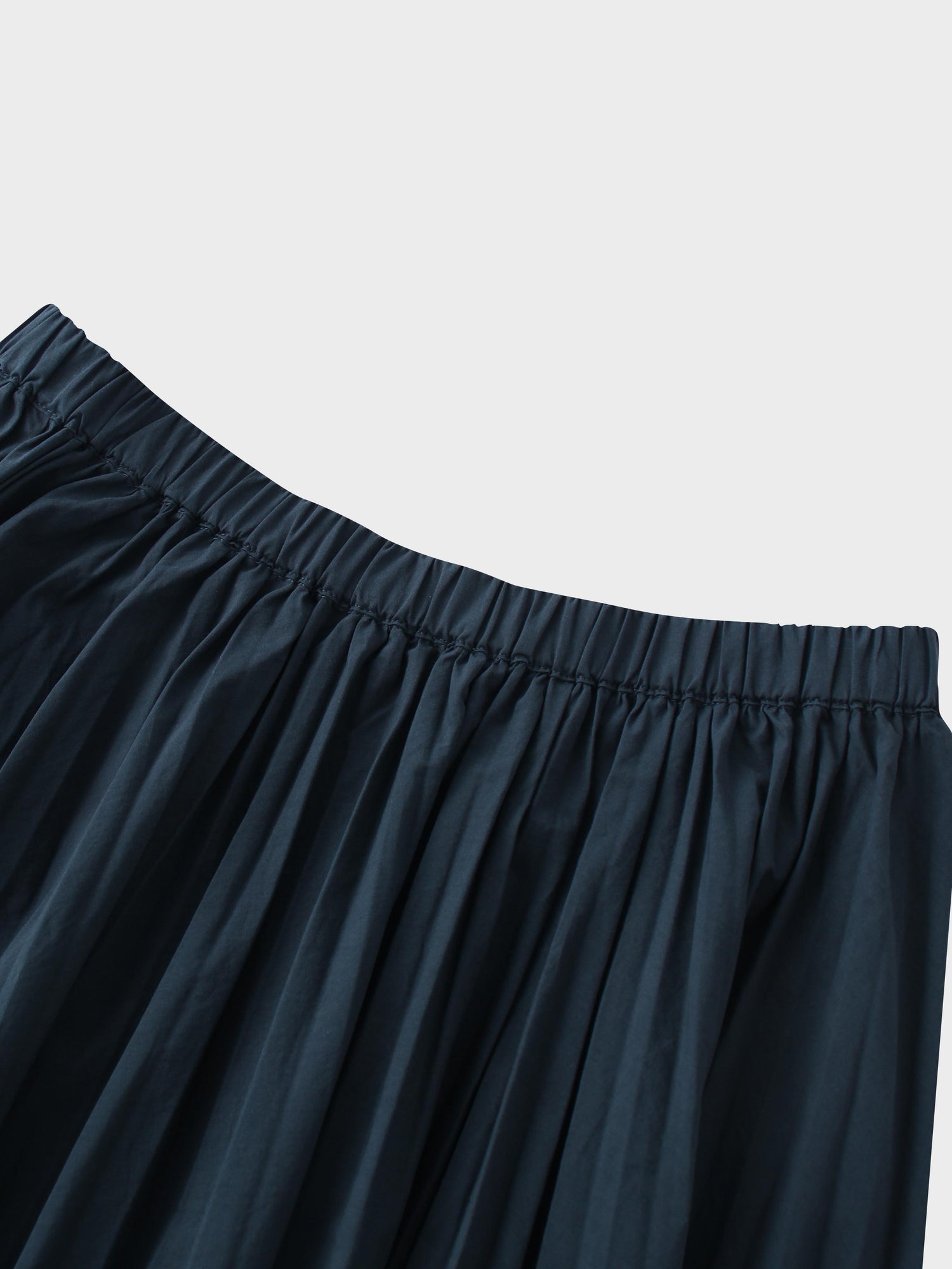 Micro Pleat Elastic Waist Skirt-Navy