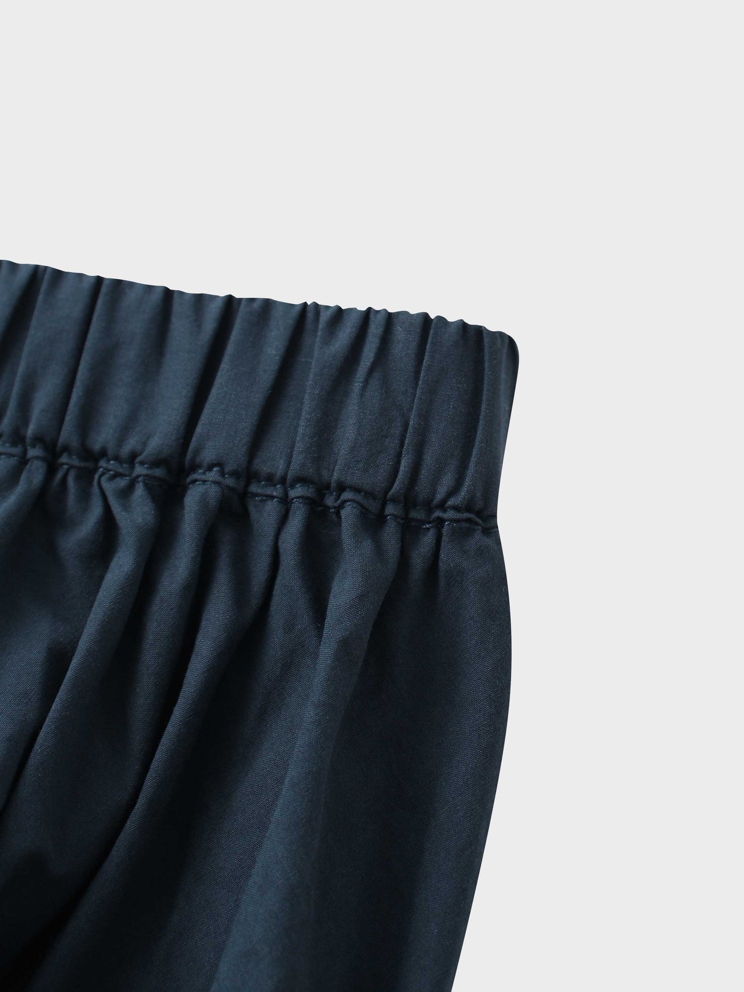 Micro Pleat Elastic Waist Skirt-Navy