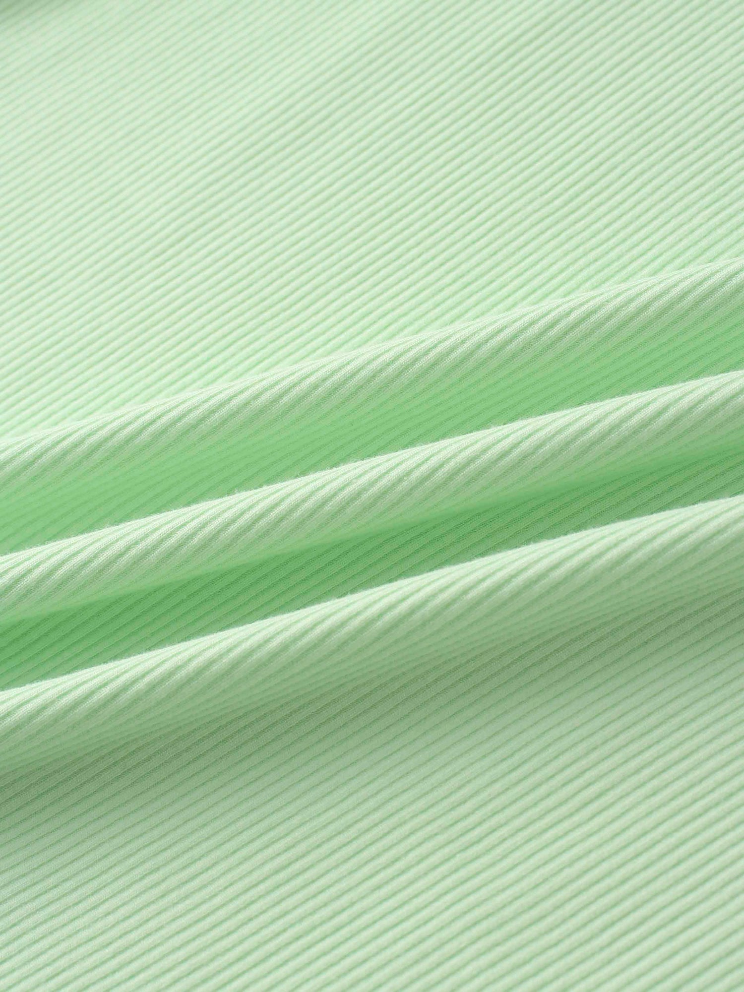 Rounded Hem Ribbed T-Shirt-Mint Green