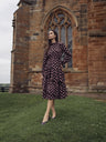 Layered Belted Dress-Brown and Pink