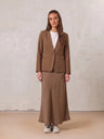 Linen Slip Skirt-Chocolate Brown