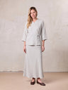 Linen Slip Skirt-Grey