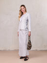 Linen Slip Skirt-White