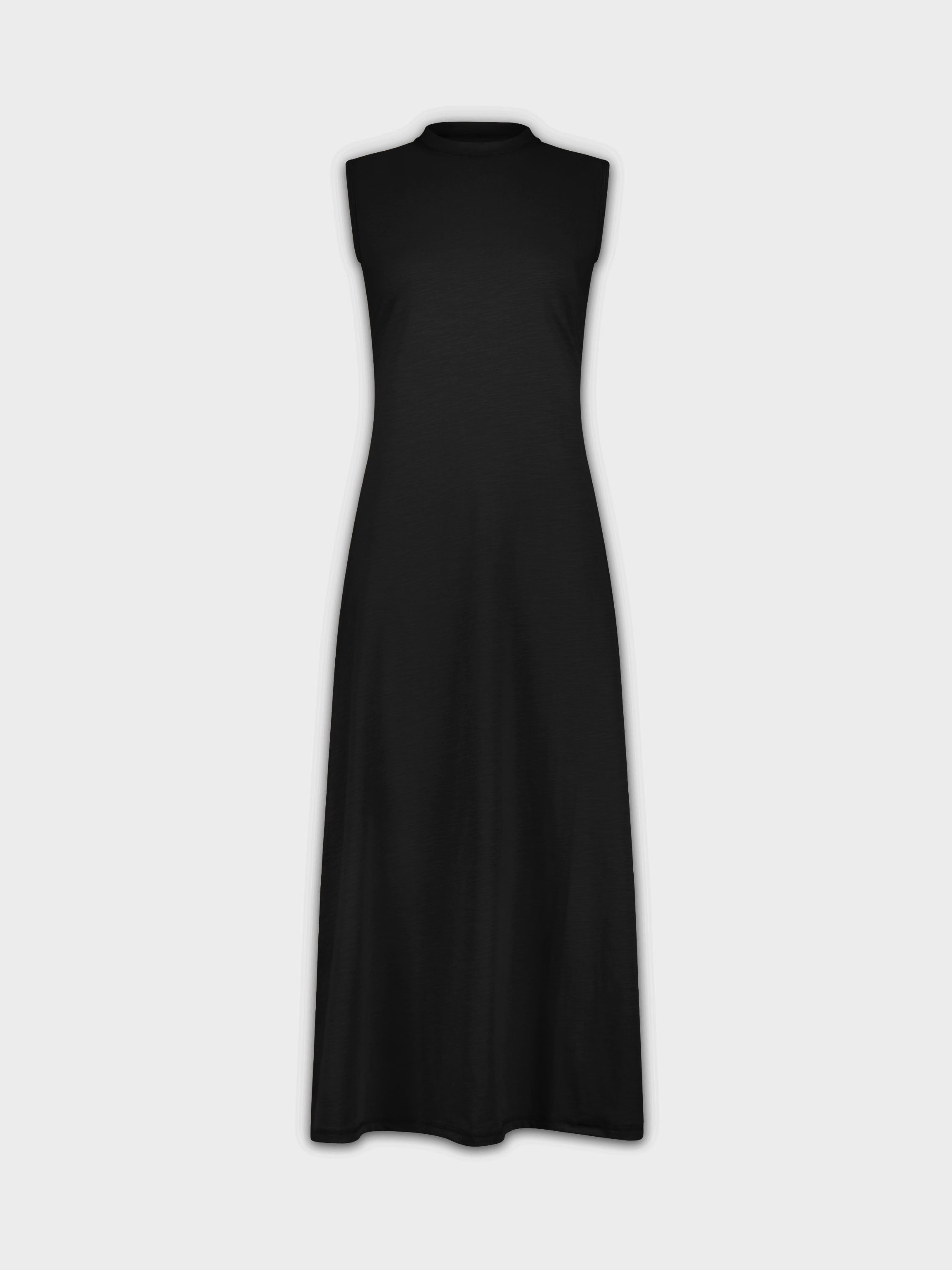 SLEEVELESS MAXI DRESS-BLACK