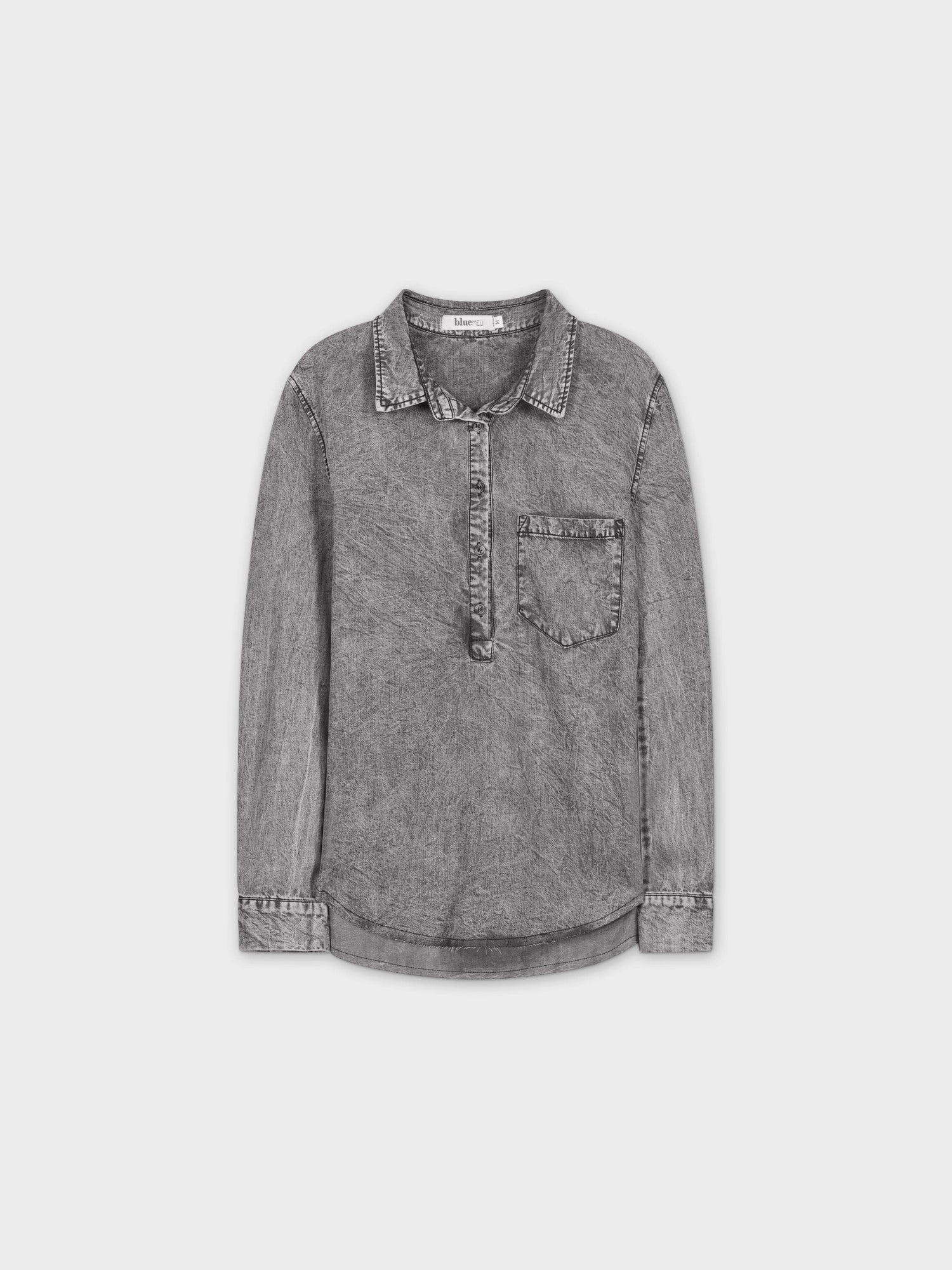 POPOVER DENIM SHIRT-WASHED BLACK