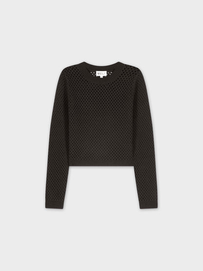 CROCHET SWEATER-BLACK