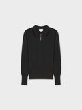 ZIPPER COLLAR SWEATER-BLACK